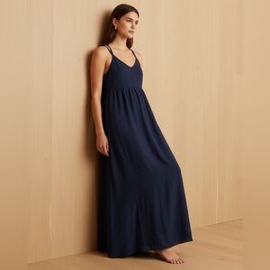 SHEIN Deep Blue Maxi Dress with Crisscross Back